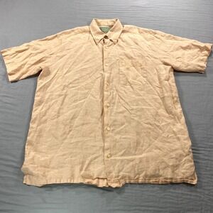 Cooper Jones Shirt Adult Large Beige Linen Button Up Outdoor Casual Camp Mens